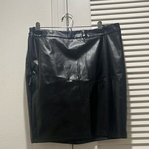 Black leather SHEIN skirt, 0X-Large. Perfect for partying or on a hot day!